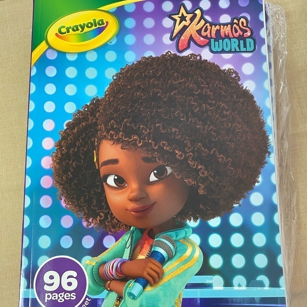Set of 4- Crayola Karma’s World 96 Pages Coloring Book with Stickers (AH)